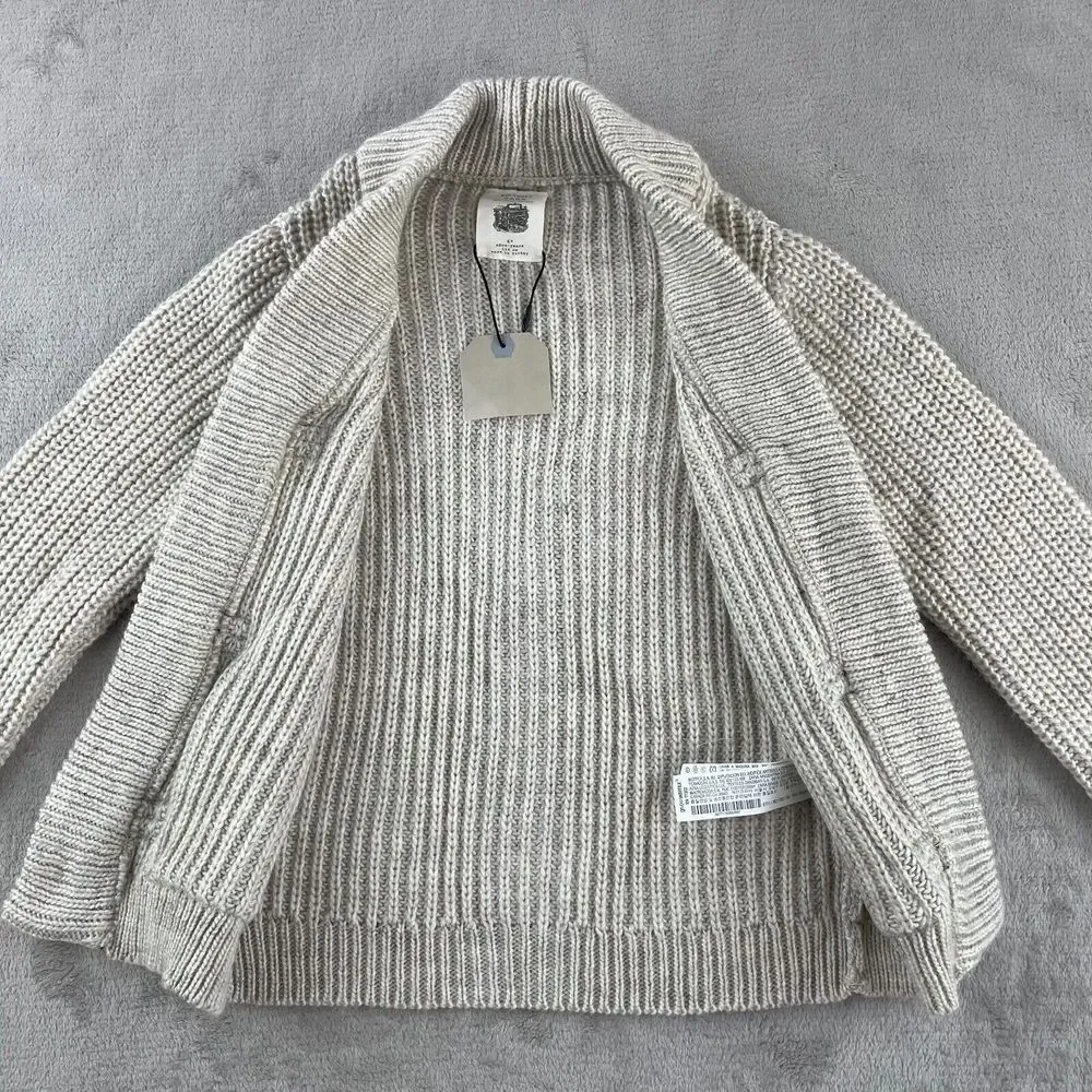 ZARA Knitwear Cardigan Kids Boy 6 Years Natural Wool Blend Sweater Toggle Button